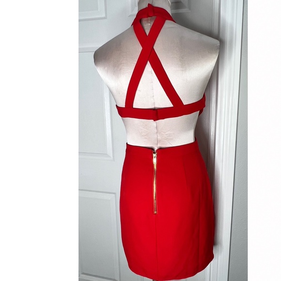 NBD the Xnaven Twins Dress Cutout Party Cocktail Red Dress Sz S - Picture 8 of 9